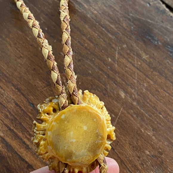 Elk horn vintage woven leather Bolo Tie - Picture 11 of 13